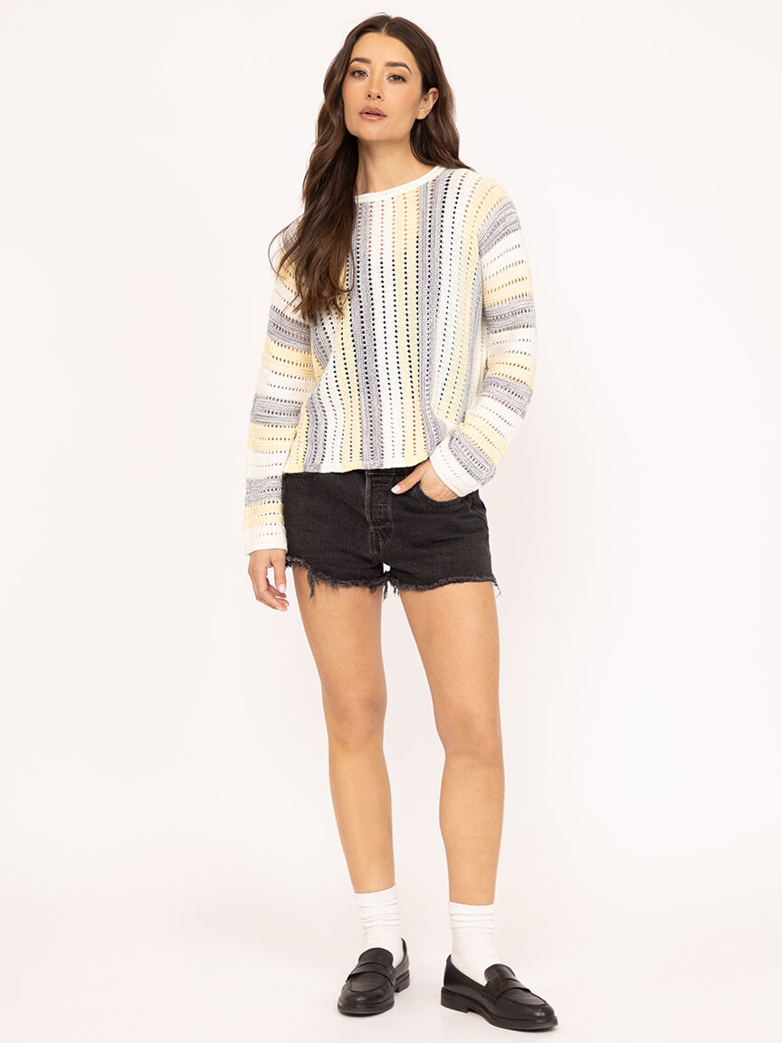 stripe crew neck sweater