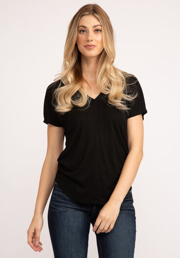 adrielle double v neck top, Burnt Sienna
