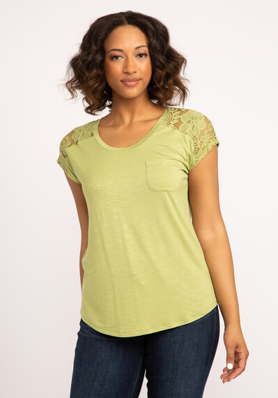 tracee lace insert short sleeve tee Image 1