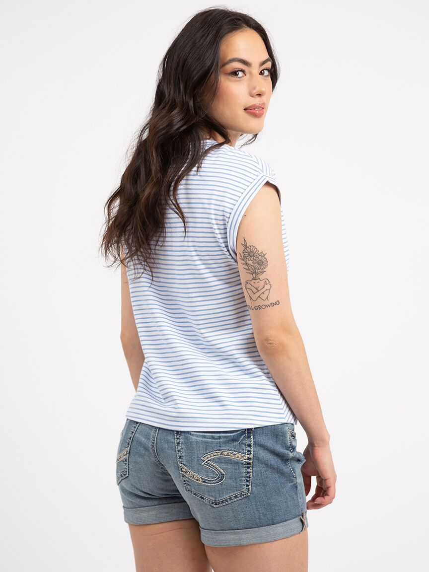 knot front crewneck tee Image 3