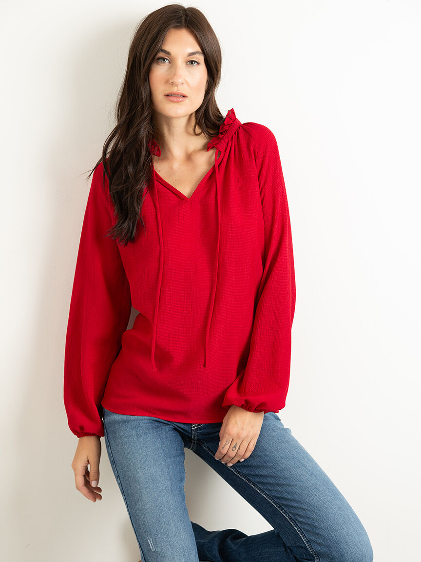 vanessa v-neck tie blouse Image 1