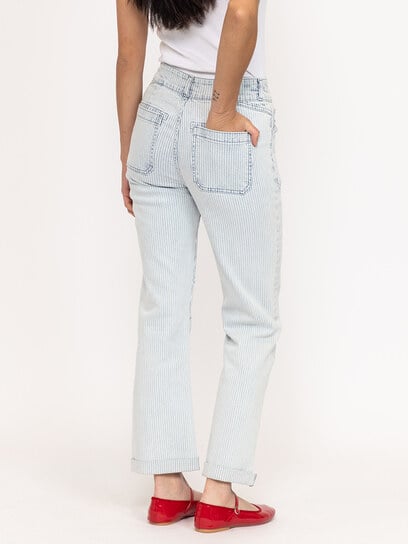 hickory stripe cropped jean light authentic hickory stripe cropped jean light authentic