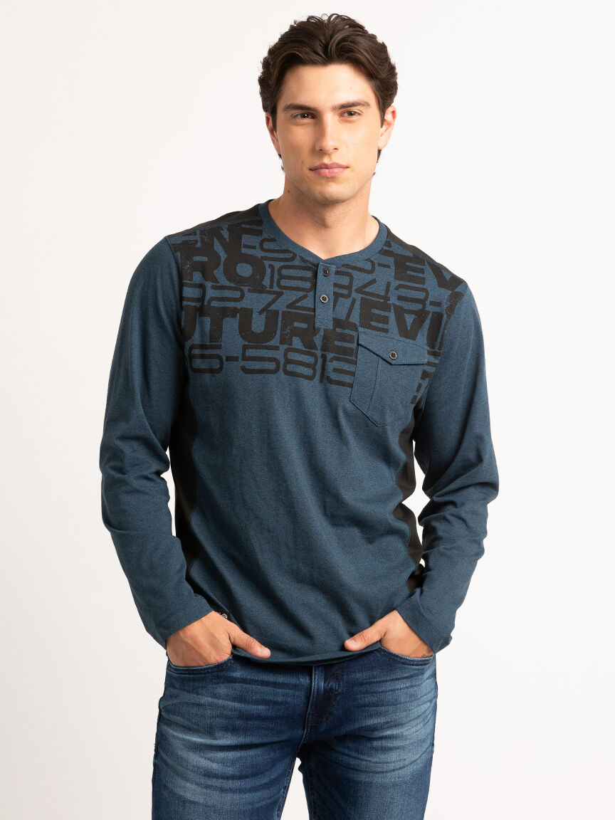 long sleeve henley shirt Image 1
