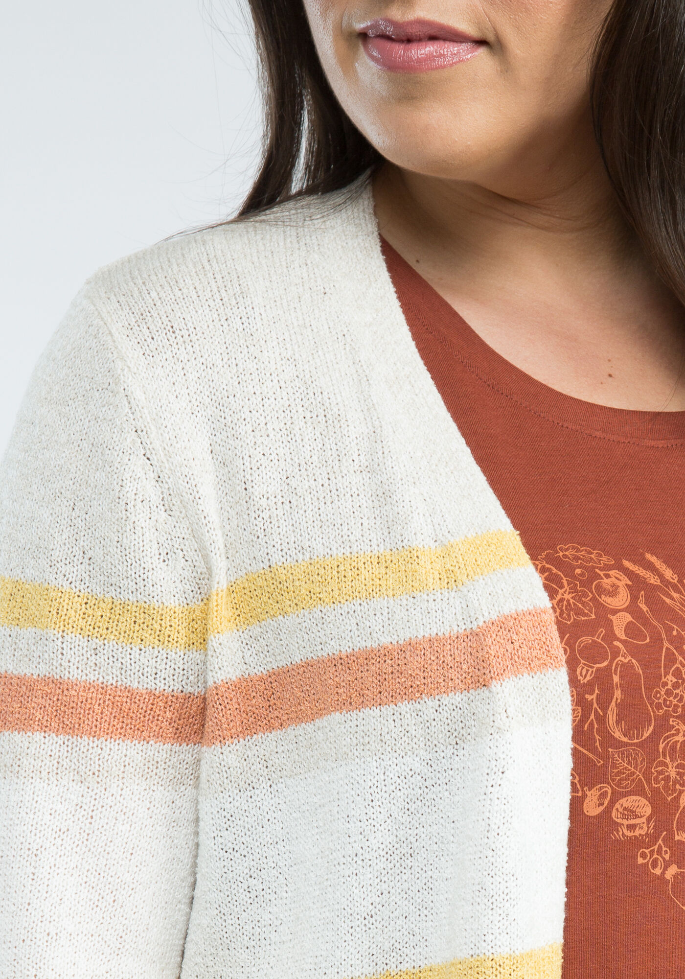 mitzy open front striped cardigan Image 5