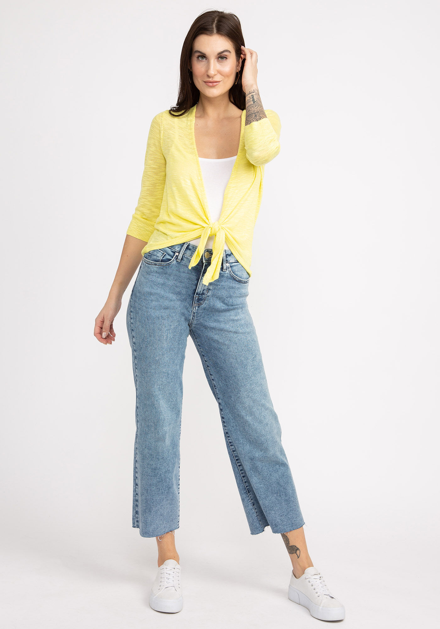 catherine &frac34; sleeve open cardigan Image 2