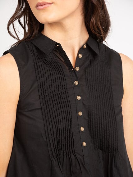 sleeveless pintuck blouse Image 5
