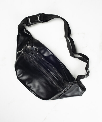 faux leather bag with zipper pockets Image 1