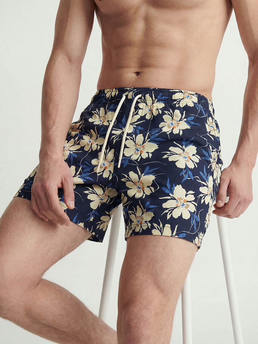 flower seersucker swimshort