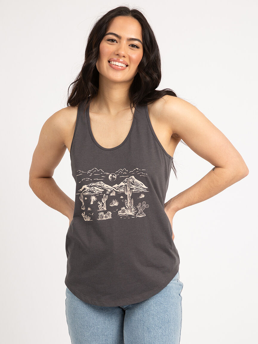 desert scene graphic tank top Image 1