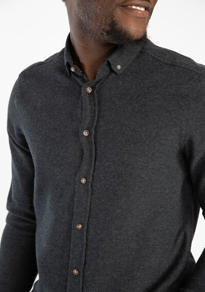 solid melange  flannel shirt Image 4