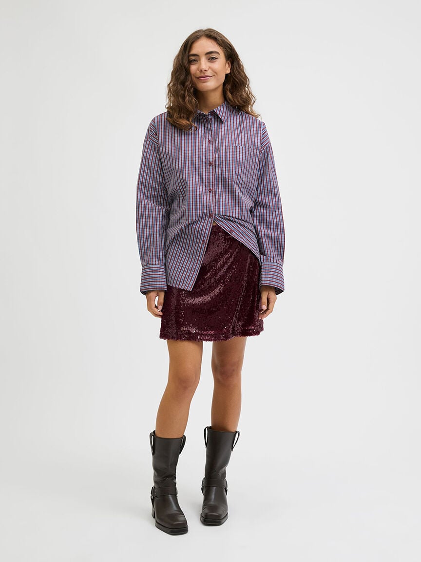 tara sequin mini skirt