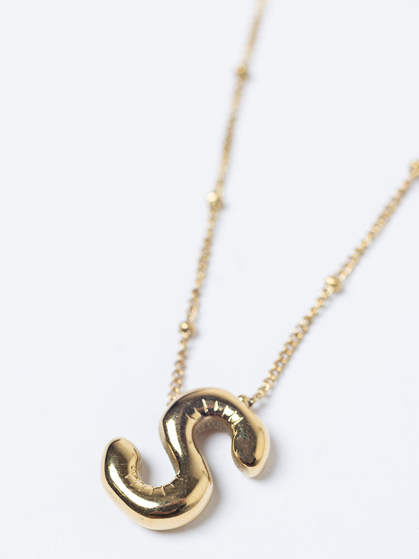 helium bubble initial necklace "S"