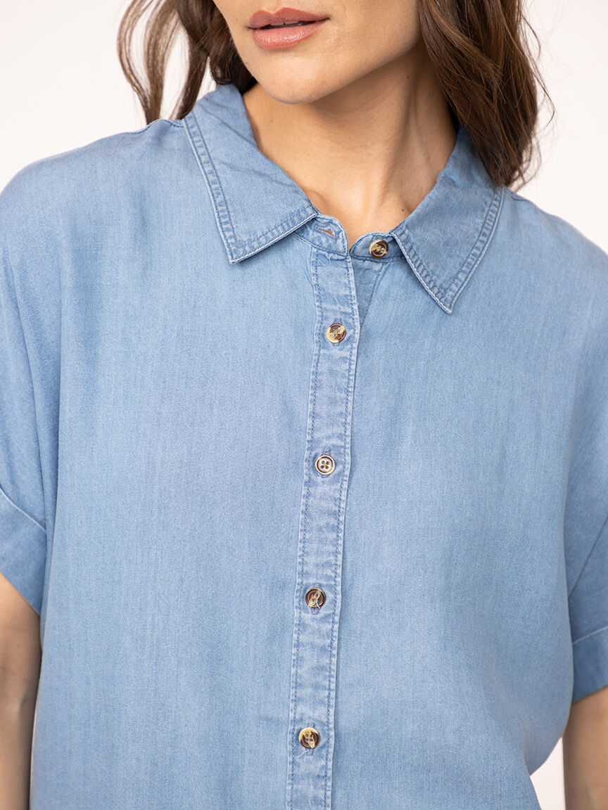 button down chambray top