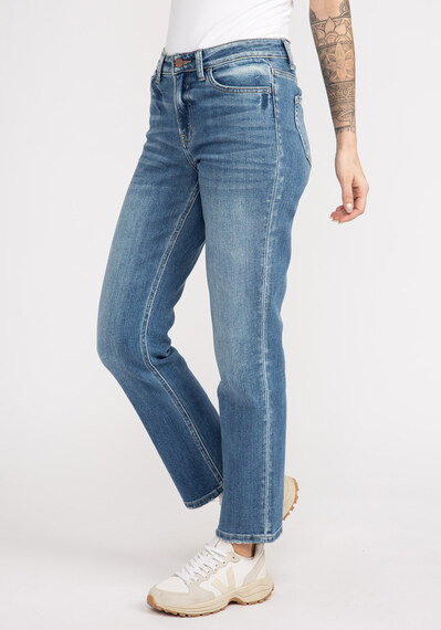 high rise straight leg jeans Image 4