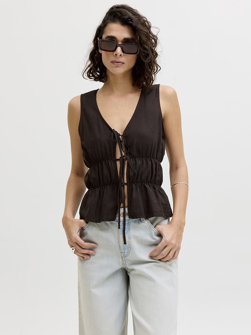 almira linen blend top