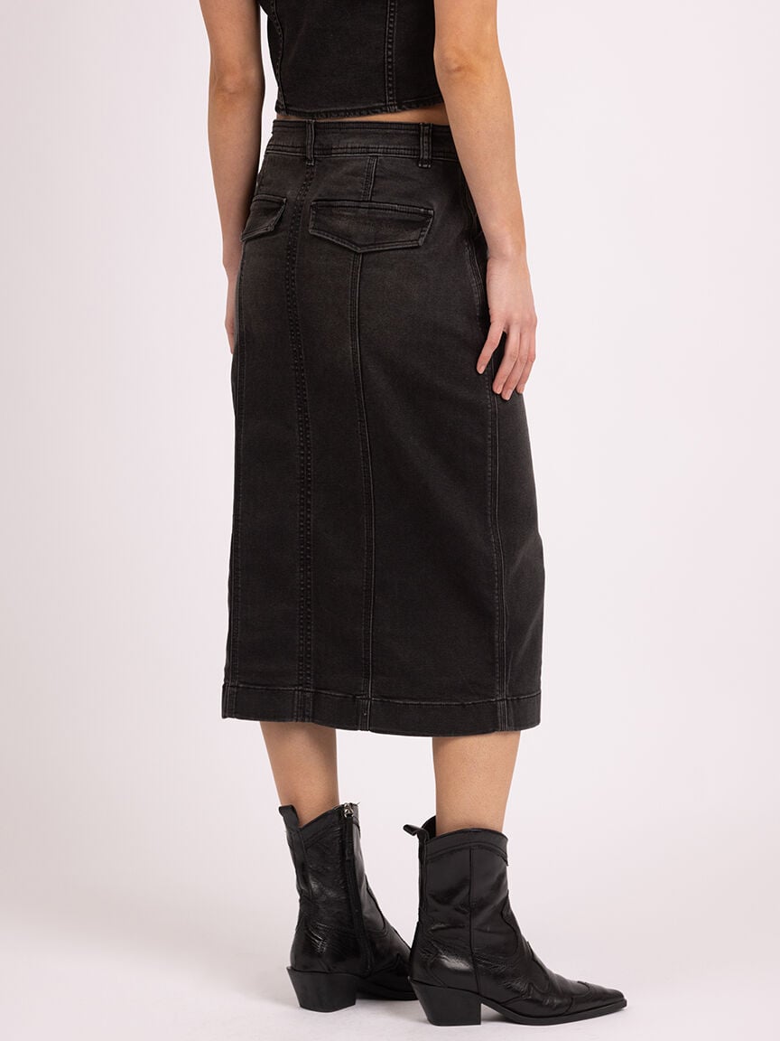 utility skirt washed black