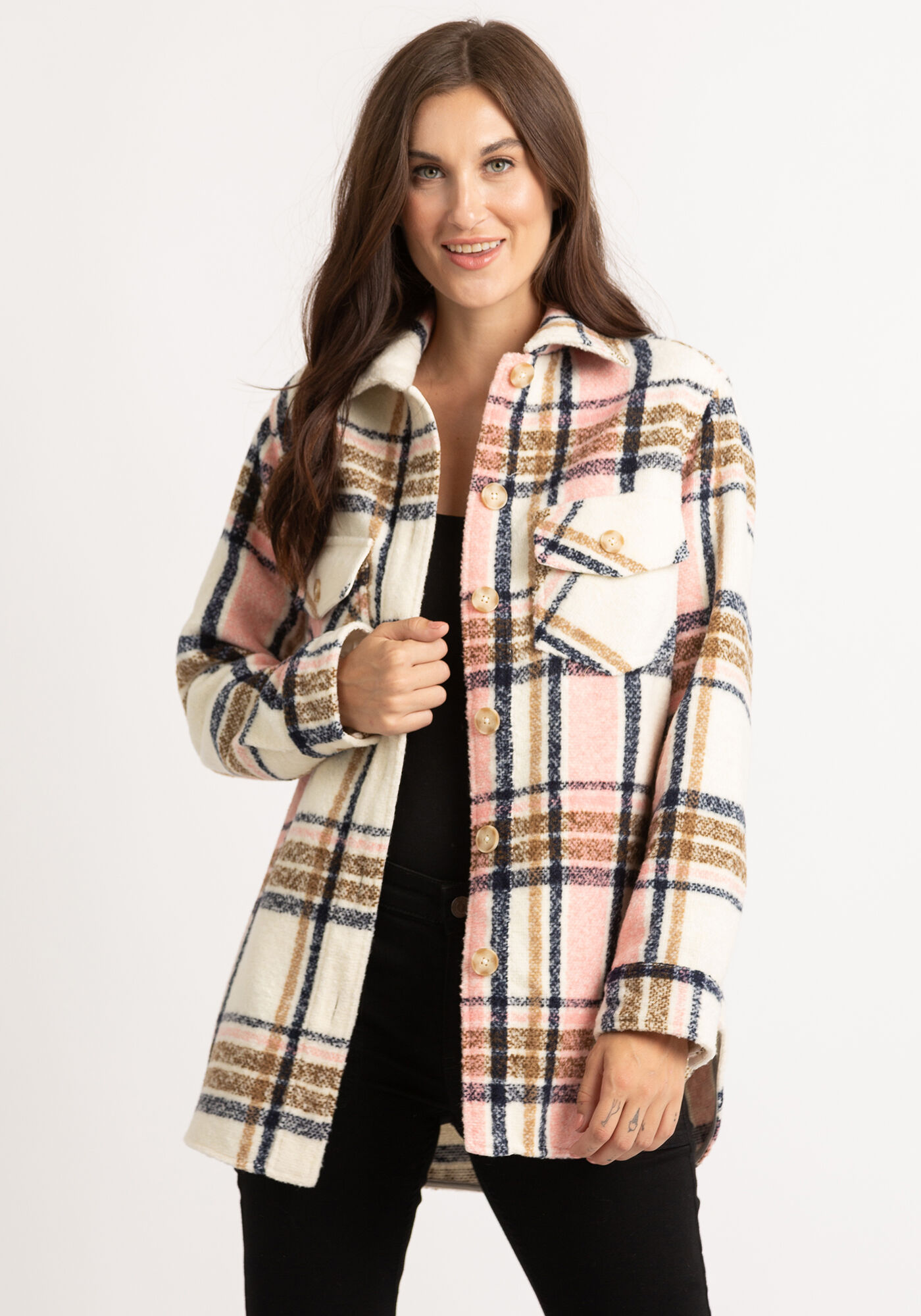 sutton kismet button front shacket Image 5