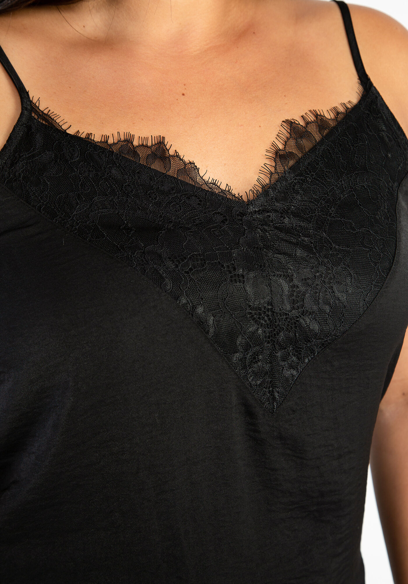 odette lace neck satin cami Image 5