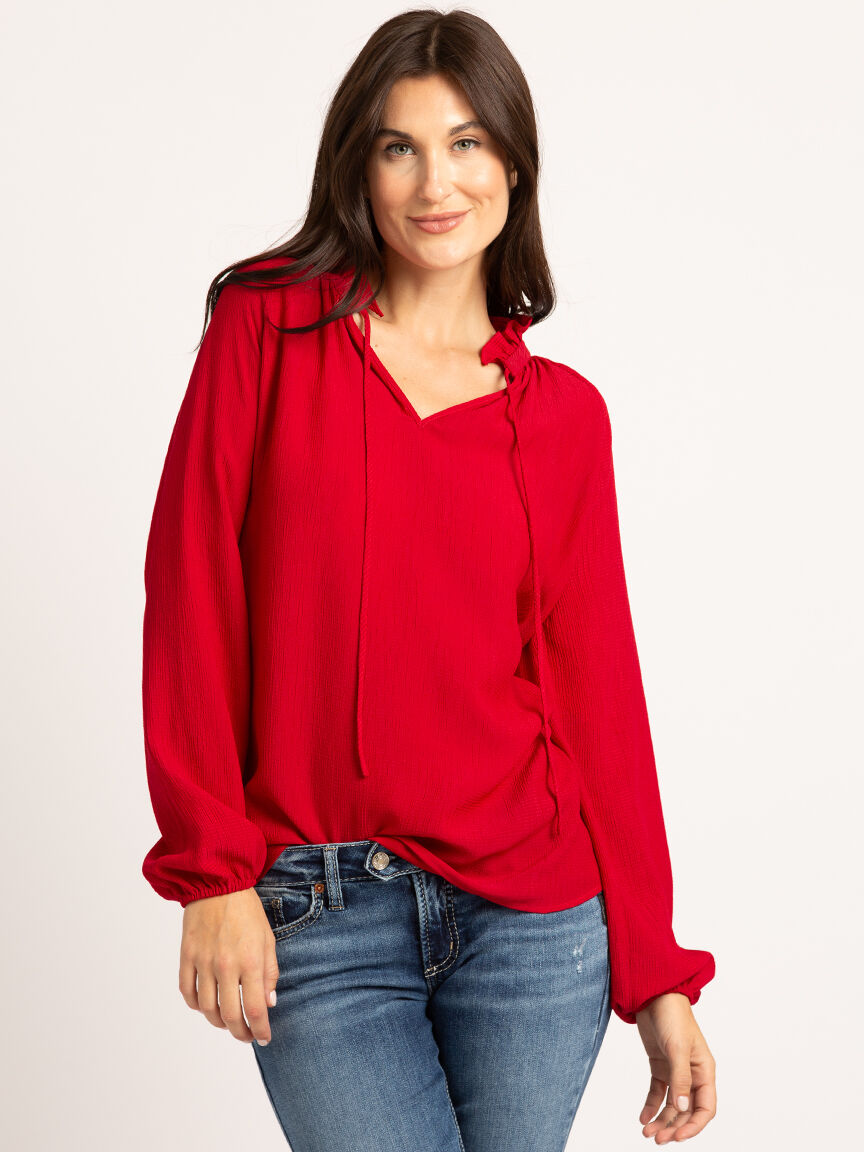 vanessa v-neck tie blouse Image 2