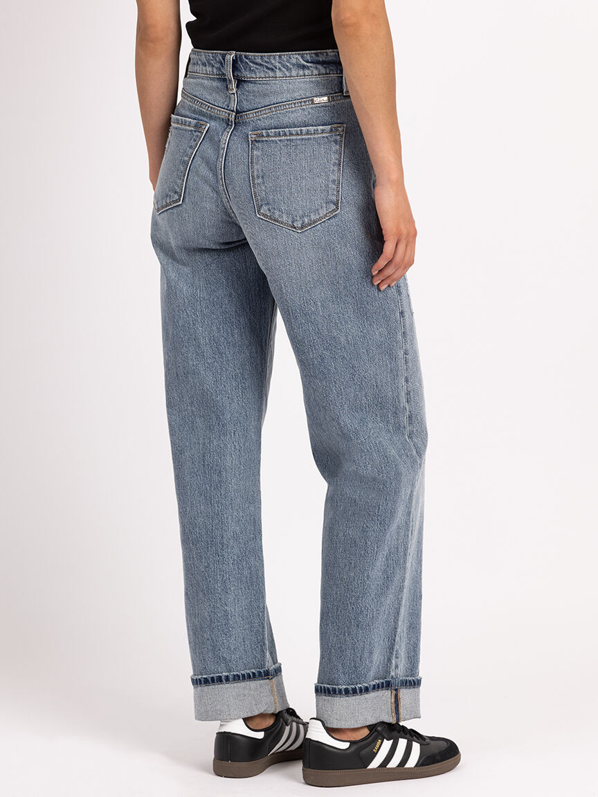 cuffed wide leg jean medium authentic Image 3