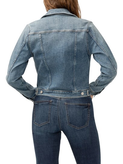 Notched Crop Jean Jacket Notched Crop Jean Jacket