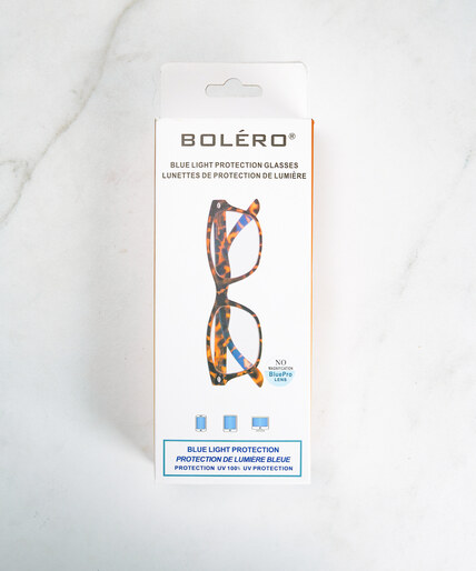 brown frame blue light protection glasses Image 2