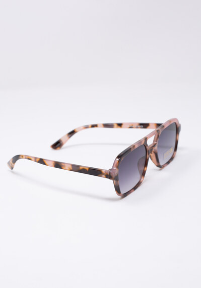 brown lenses rectangular frame sunglasses Image 2