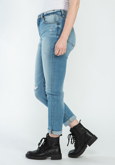 high rise slim straight jeans Image 3