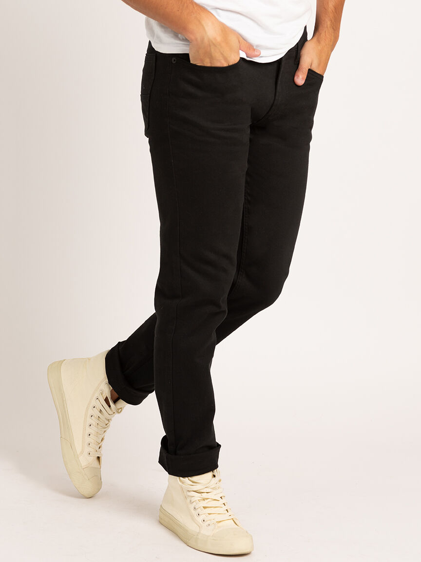 Black slim tapered jeans mens clearance