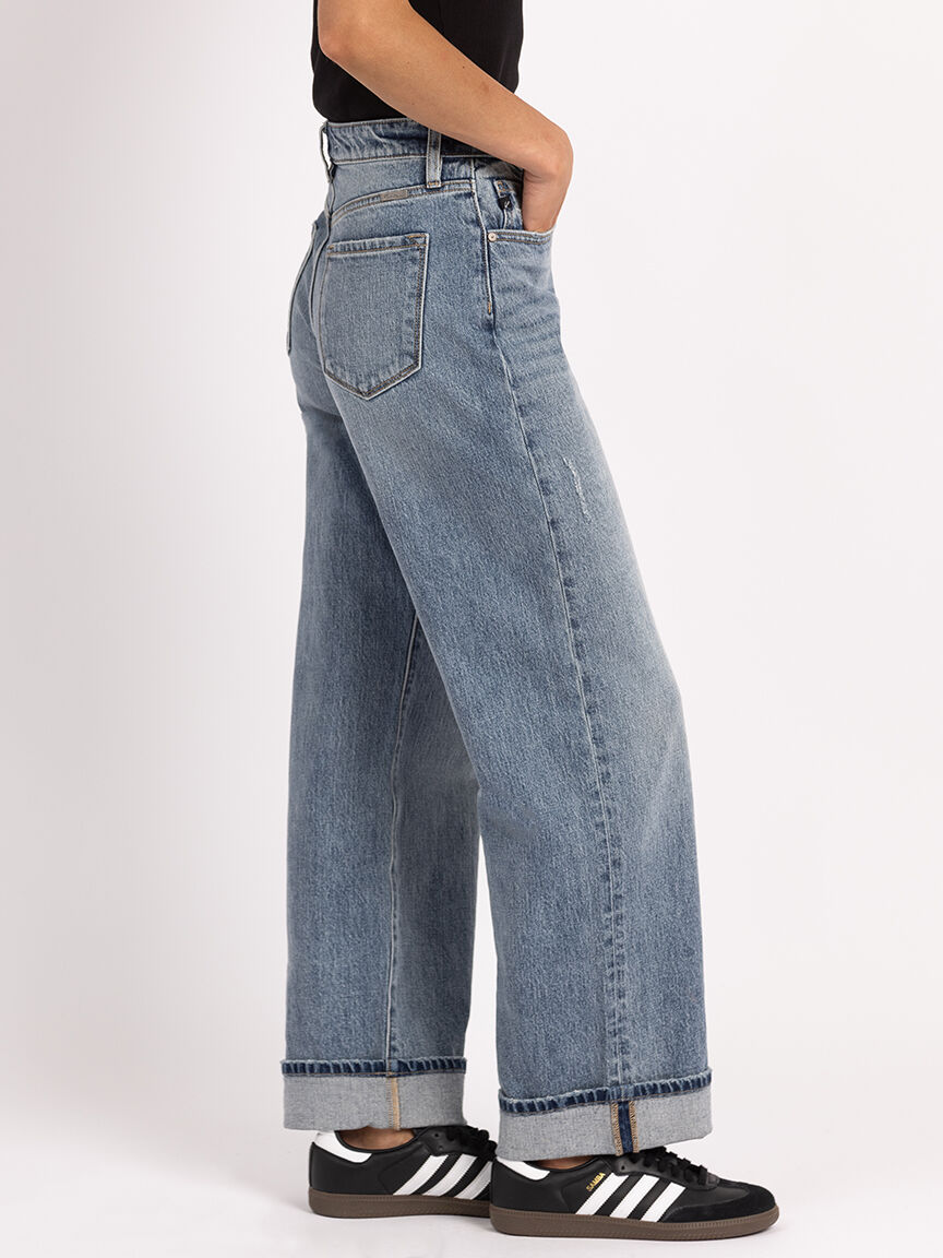 cuffed wide leg jean medium authentic Image 4