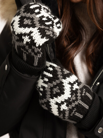 women's fair isle lined mittens Image 1