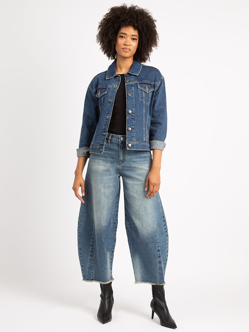 Dark denim jean jacket clearance