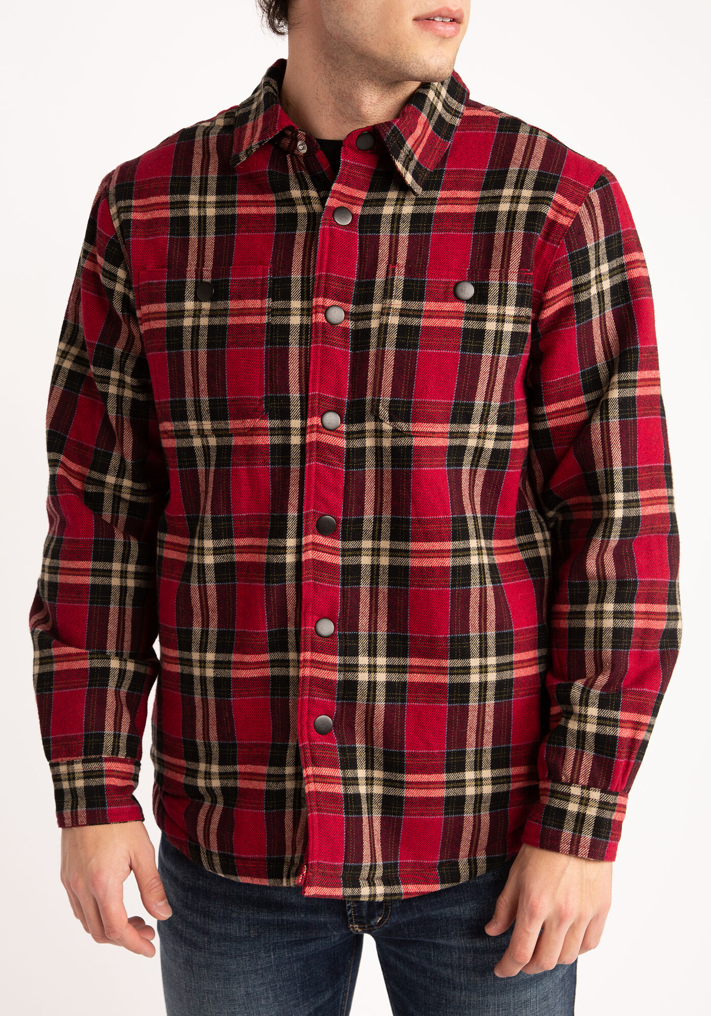 plaid jacket with sherpa lining Image 4