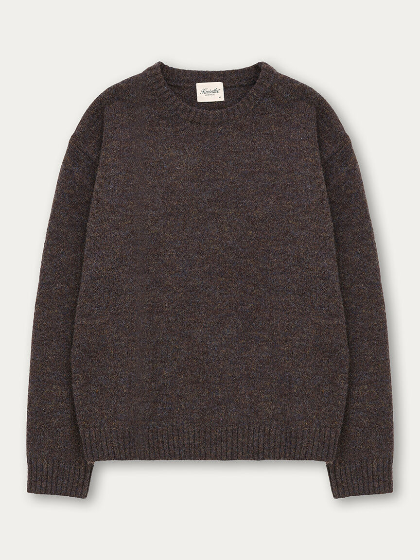 heathered knit crew