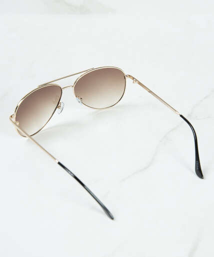 gold frame aviator sunglasses Image 3