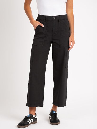 buffy high rise utility crop in black buffy high rise utility crop in black