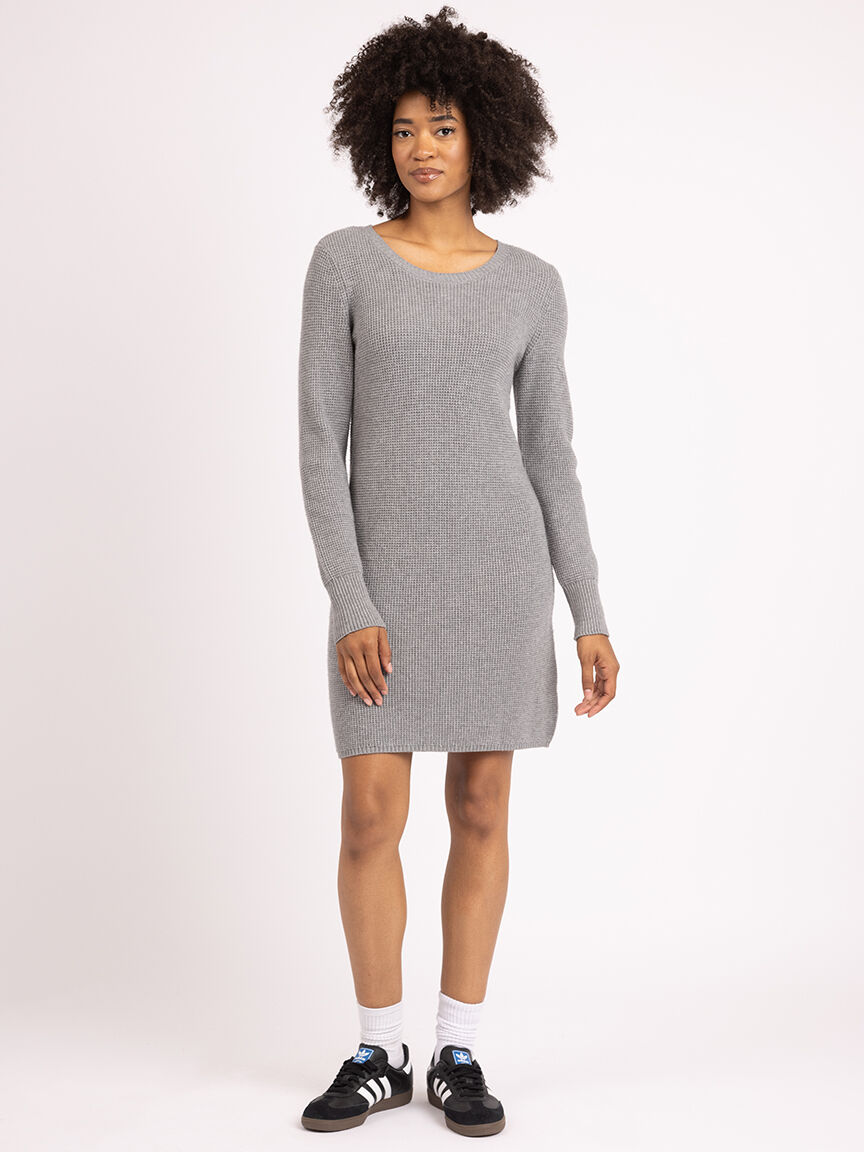 Scoop neck sweater dress deals