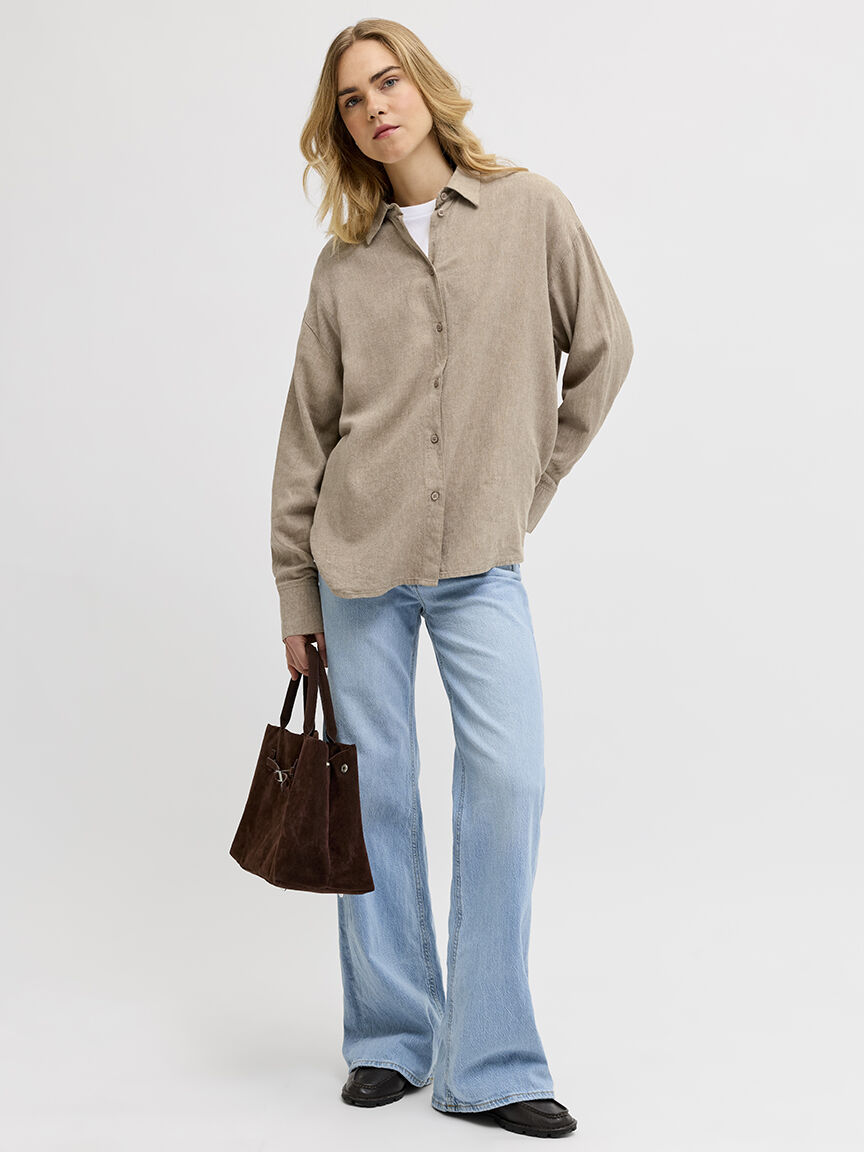 almira linen blend shirt