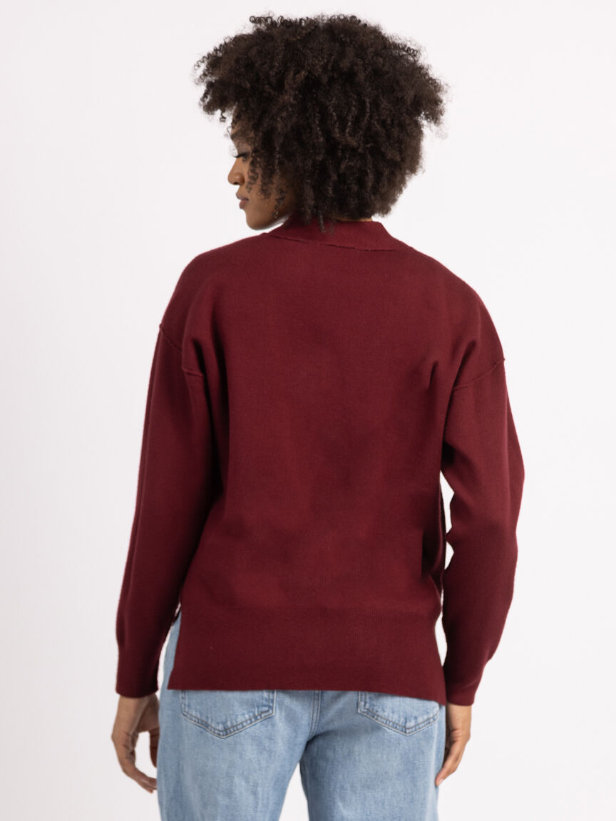 v neck button front cardigan Image 3