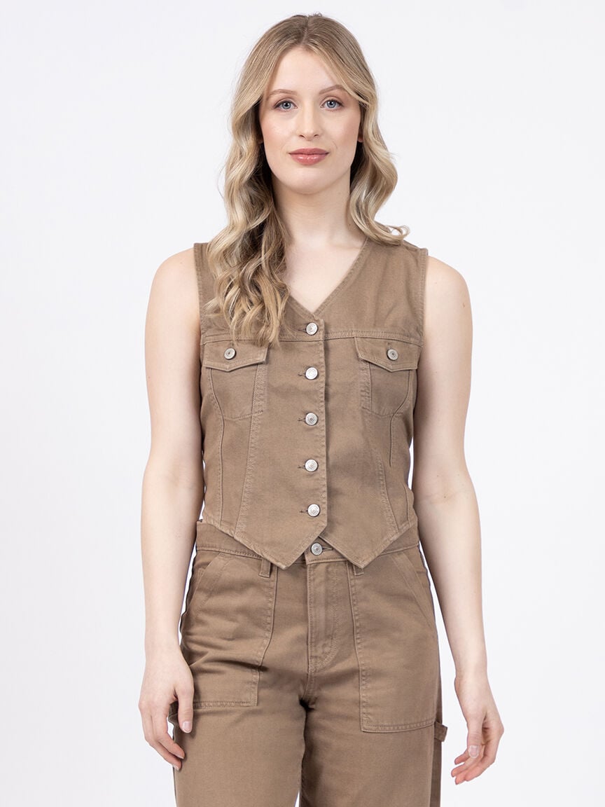 mattie twill vest hazelwood Image 1