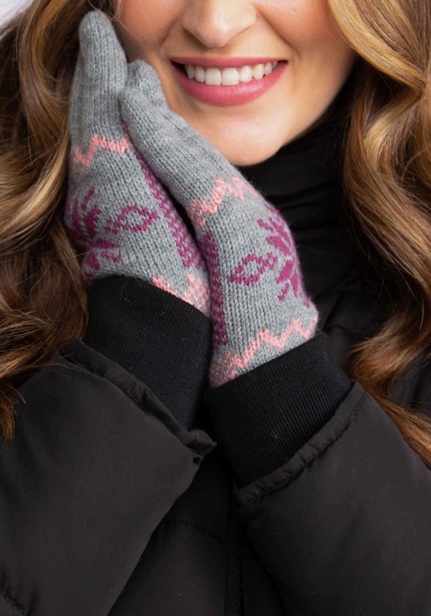 fleece lined jacquard glove Image 2