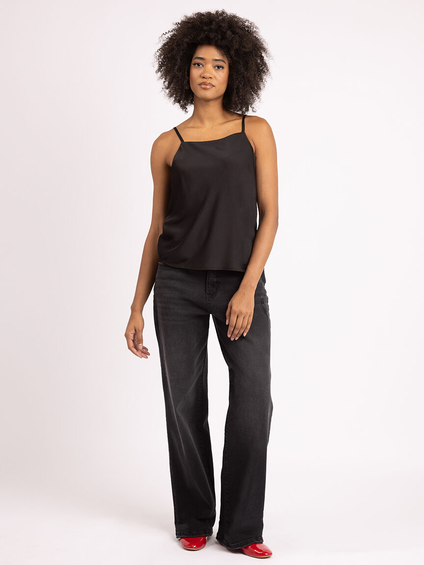 nicki square neck satin top Bootlegger 2000007842