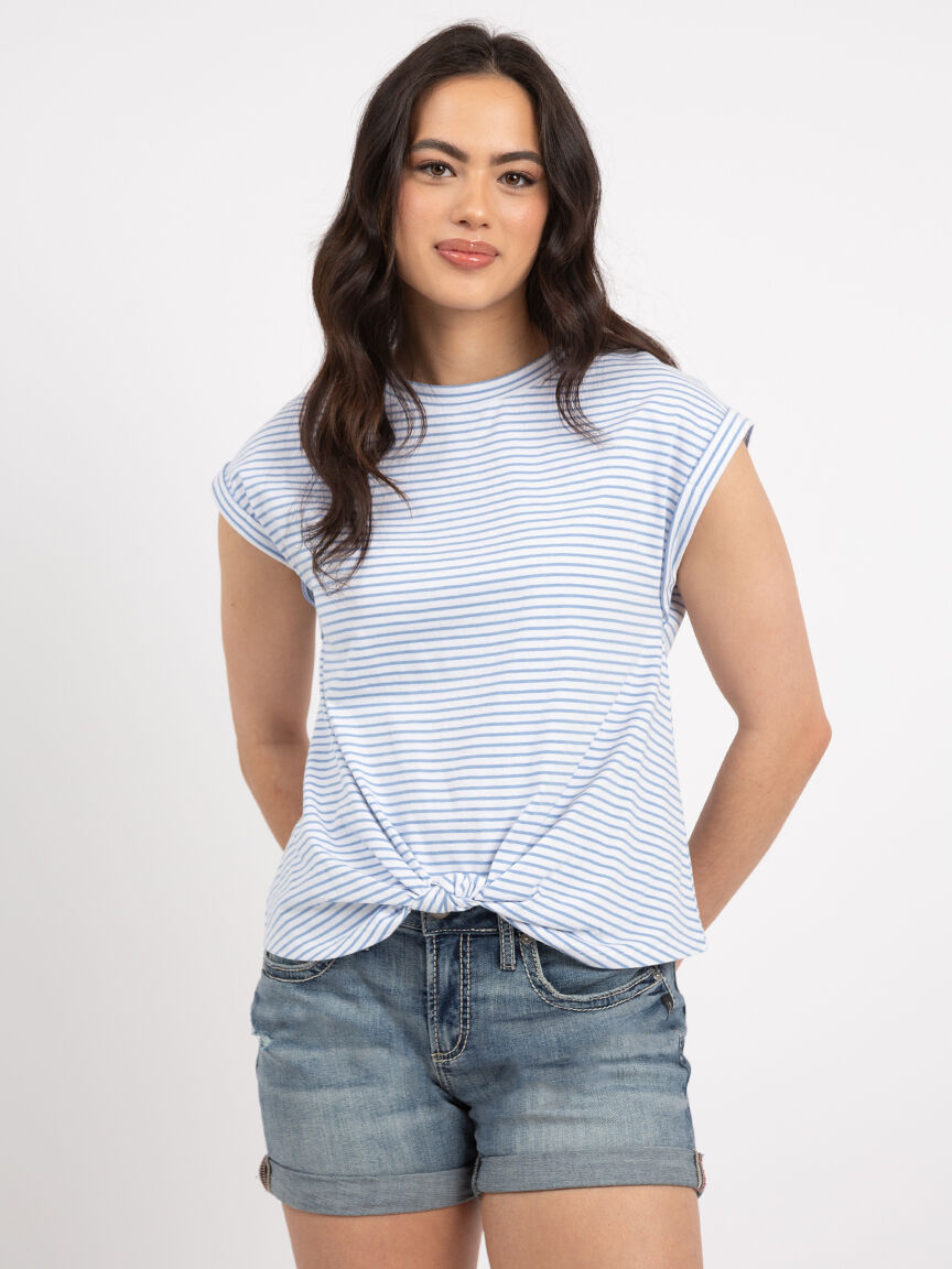 knot front crewneck tee Image 1