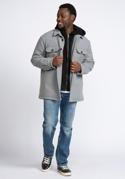 quilted jacket with with polar fleece hood - Do not Upload Image 1