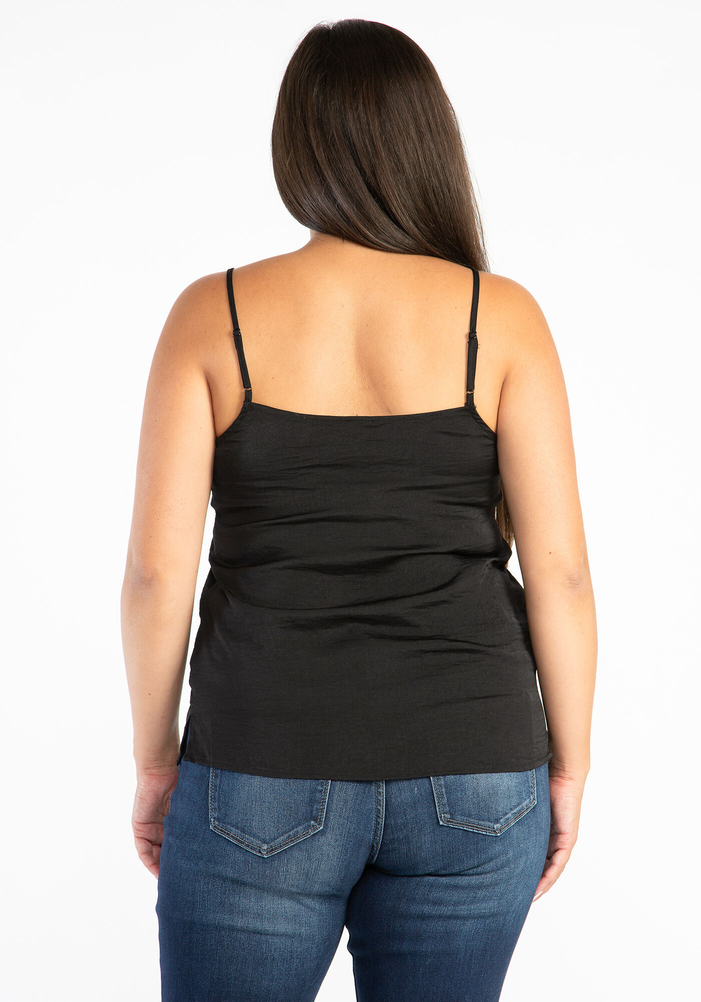 odette lace neck satin cami Image 2