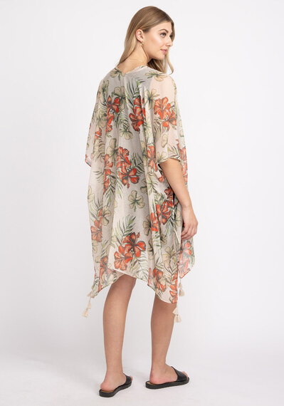 ivory ground floral print wrap Image 2