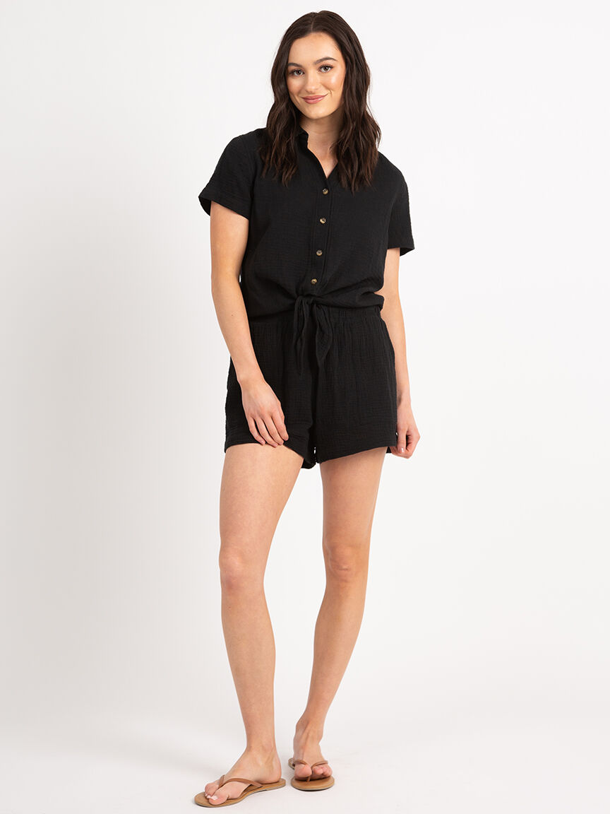 daphne button front tie bottom shirt Image 2
