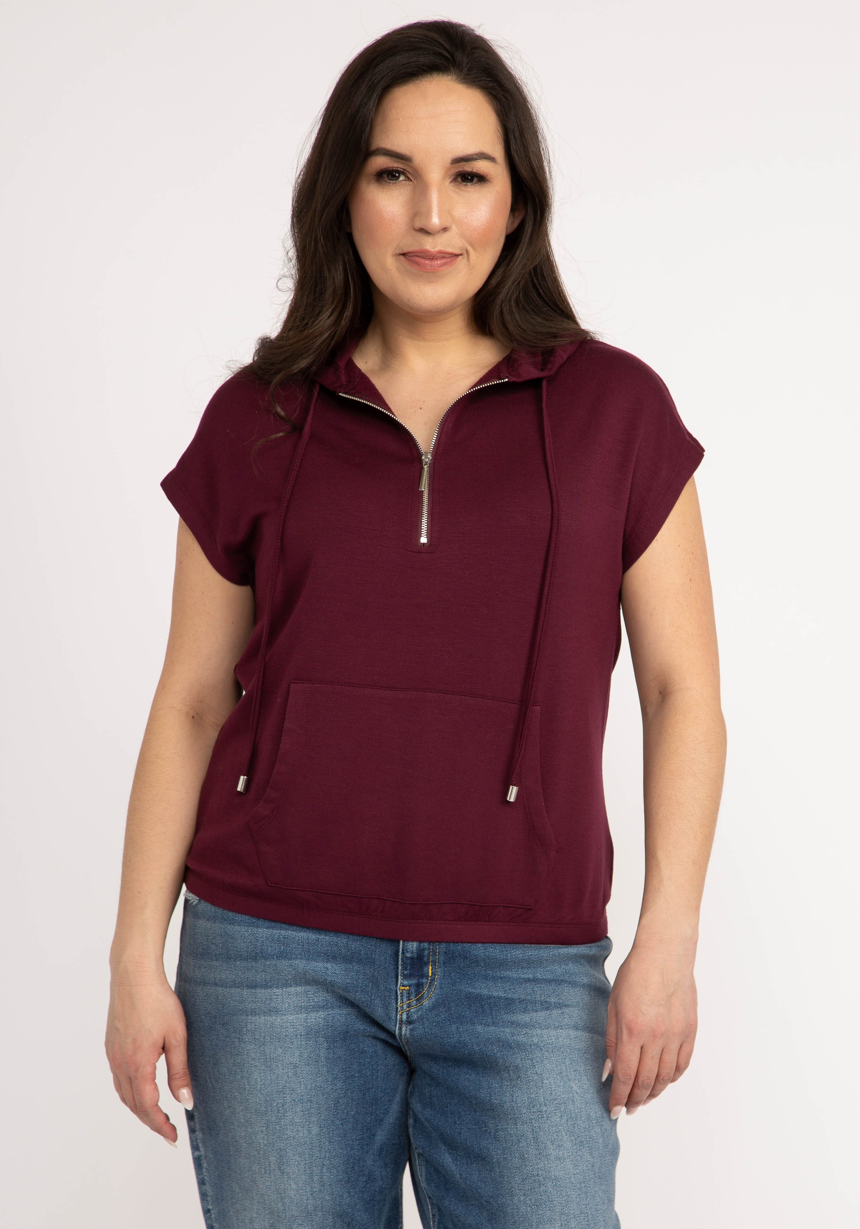 diana short sleeve 1/4 zip popover Image 1