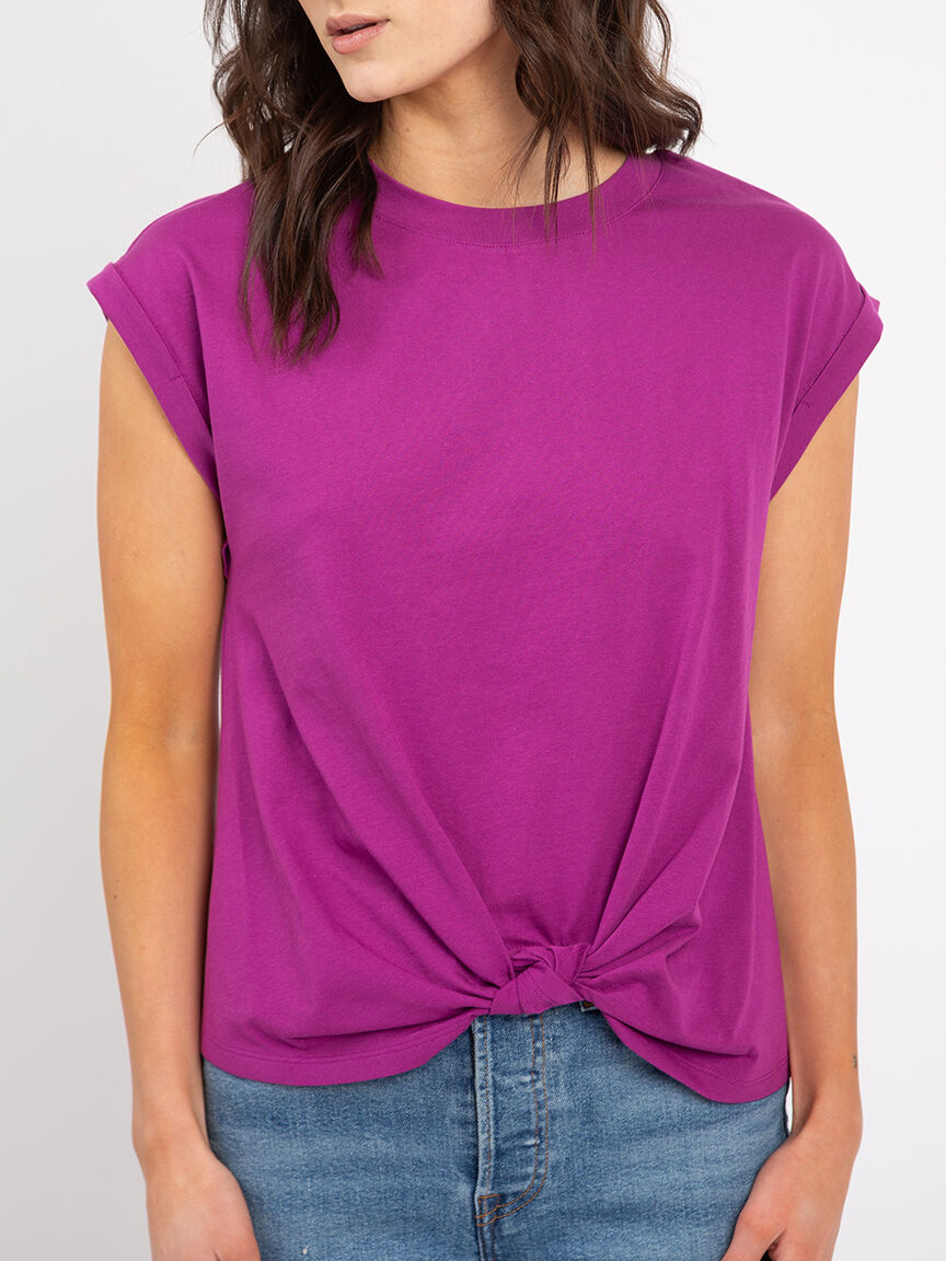 knot front crewneck tee Image 4