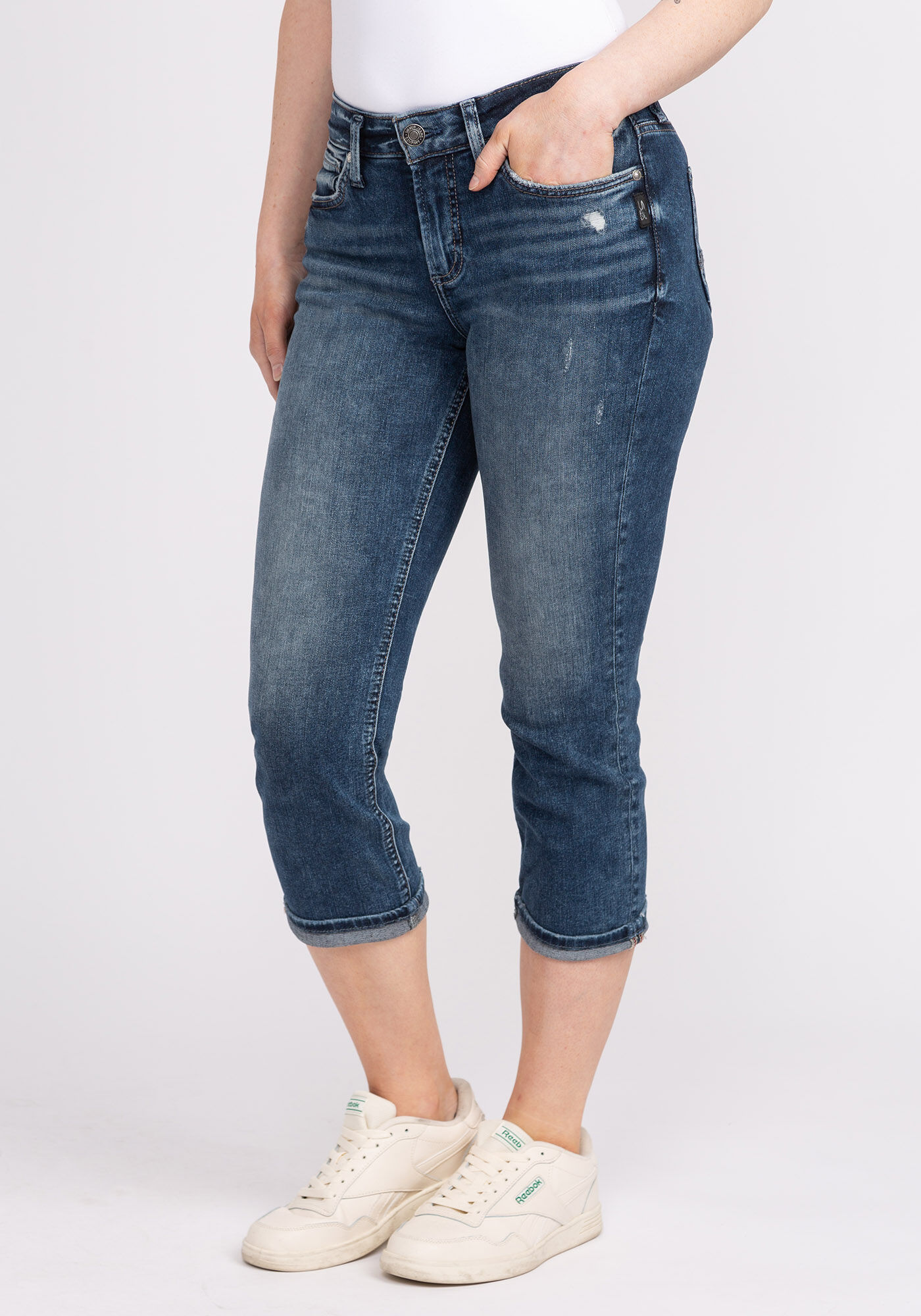 Dark wash capris new arrivals